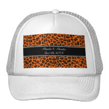 Favores anaranjados del boda del estampado leopard gorros  