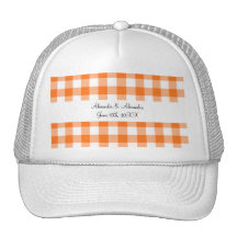 Favores anaranjados del boda del modelo de la guin gorros bordados