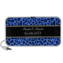 Favores azules del boda del modelo del leopardo altavoz de viaje