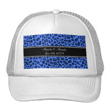 Favores azules del boda del modelo del leopardo gorros bordados