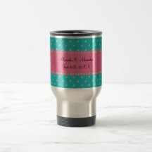 Favores del boda de diamantes de la turquesa tazas
