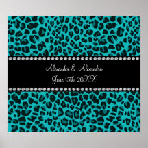 Favores del boda del modelo del leopardo de la tur posters