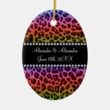 Favores del boda del modelo del leopardo del arco  ornaments para arbol de navidad