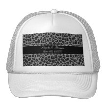 Favores grises del boda del estampado leopardo gorra