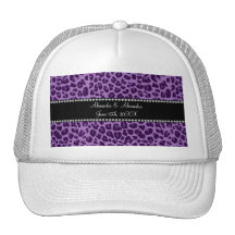 Favores púrpuras del boda del modelo del leopardo gorras
