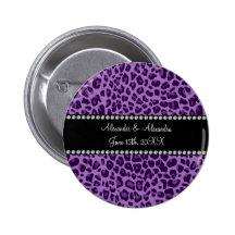 Favores púrpuras del boda del modelo del leopardo pin