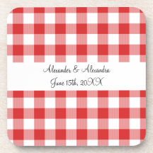 Favores rojos del boda del modelo de la guinga posavasos de bebidas