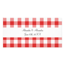 Favores rojos del boda del modelo de la guinga tarjeta personal