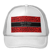 Favores rojos del boda del modelo del leopardo gorras