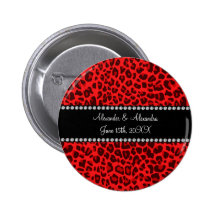 Favores rojos del boda del modelo del leopardo pin
