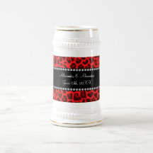 Favores rojos del boda del modelo del leopardo taza