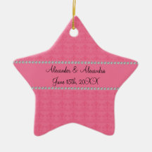 Favores rosados del boda de diamante ornamentos para reyes magos