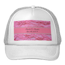 Favores rosados del boda del cordón gorros  
