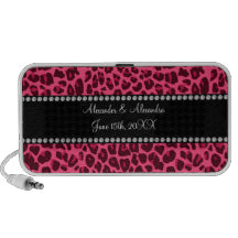 Favores rosados del boda del estampado leopardo altavoces de viajar