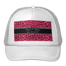 Favores rosados del boda del estampado leopardo gorra