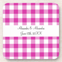 Favores rosados del boda del modelo de la guinga posavasos de bebida