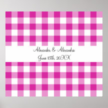Favores rosados del boda del modelo de la guinga posters