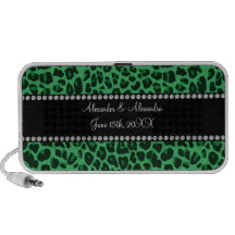 Favores verdes del boda del modelo del leopardo altavoz de viajar