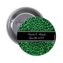 Favores verdes del boda del modelo del leopardo pins