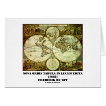 Federico de Wit Nova Orbis Tabula en Lucem Edita Tarjeta