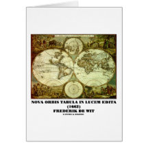 Federico de Wit Nova Orbis Tabula en Lucem Edita Felicitación