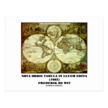 Federico de Wit Nova Orbis Tabula en Lucem Edita Postal