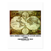 Federico de Wit Nova Orbis Tabula en Lucem Edita Postales