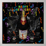 Felices Año Nuevo de impresión Posters