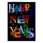 FELICES AÑO NUEVO de negro de la tarjeta