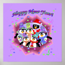 Felices Año Nuevo de poster grande