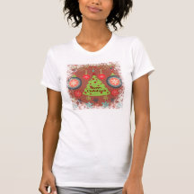 Felices copos de nieve del árbol de navidad del dí camisetas
