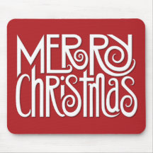 Felices Navidad blancas en Mousepad rojo