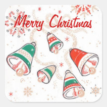 Felices Navidad Calcomania Cuadrada Personalizada