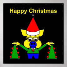 Felices Navidad - cerdo del navidad Impresiones