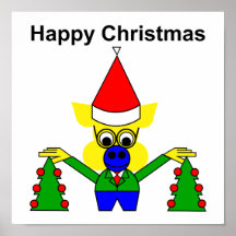 Felices Navidad - cerdo del navidad Posters