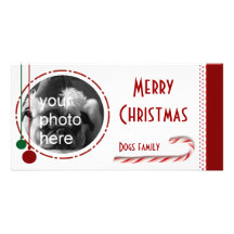 Felices Navidad con el candycane Tarjeta Personal Con Foto