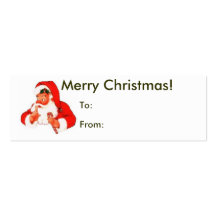 Felices Navidad de la etiqueta de Santa Plantilla De Tarjeta De Visita