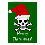Felices Navidad del pirata divertido que saludan A Tarjeton