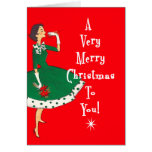 Felices Navidad del solo chica moderno de los medi Tarjeta