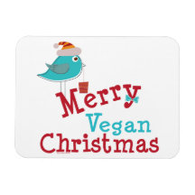 Felices Navidad del vegano Iman Flexible