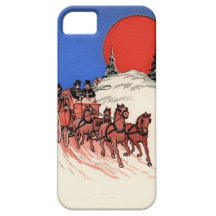 Felices Navidad del vintage y Feliz Año Nuevo iPhone 5 Case-Mate Fundas