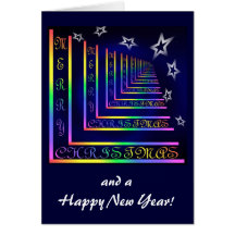 Felices Navidad en diseño del arco iris Tarjetón