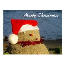 ¡Felices Navidad! muñeco de nieve del coco Postal