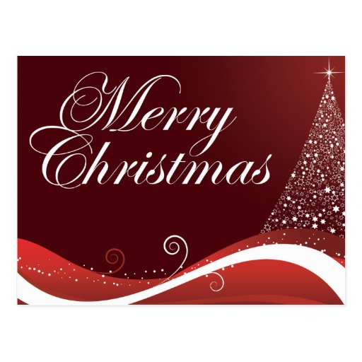 Felices Navidad rojas Tarjeta Postal