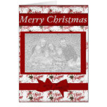 Felices Navidad - tarjeta de la foto de familia