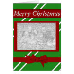 Felices Navidad - tarjeta de la foto de familia