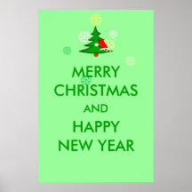 Felices Navidad y poster de la Feliz Año Nuevo