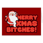 Felices perras de Navidad de Santas Felicitación