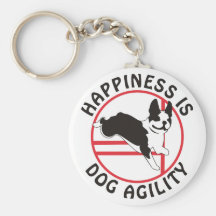 Felicidad de la agilidad de Boston Terrier Llaveros