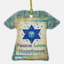 Felicidad del amor de la paz adorno de navidad